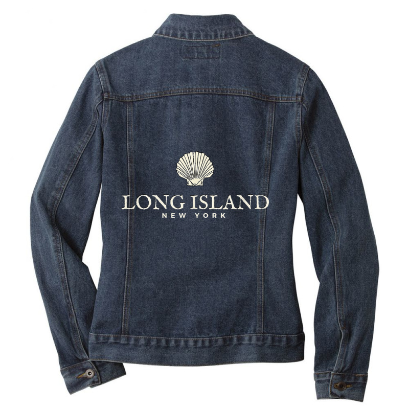 Long Island T Shirt, New York Coast Seashell Shirt Ladies Denim Jacket by cm-arts | Artistshot