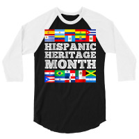 Hispanic Heritage Month Latin American Countries Flags 3/4 Sleeve Shirt | Artistshot