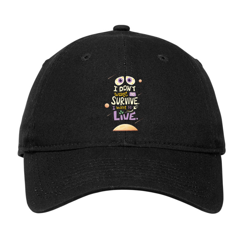 I Want To Live Lettering Adjustable Cap by noranajas | Artistshot