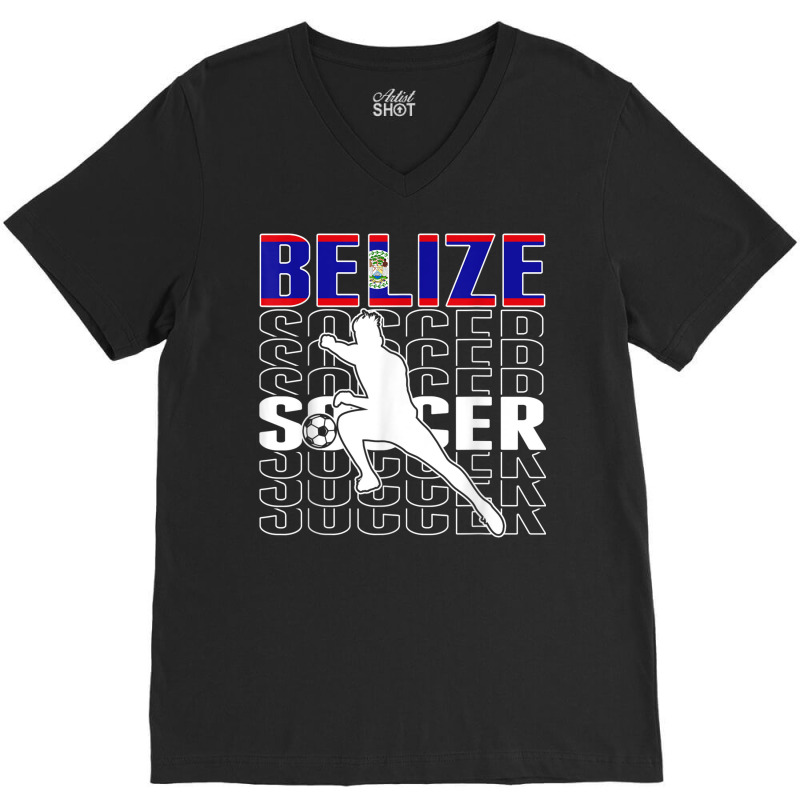 Belize Soccer Fans Jersey   Belizean Flag Football Lovers V-neck Tee | Artistshot