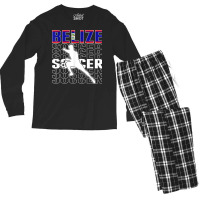 Belize Soccer Fans Jersey   Belizean Flag Football Lovers Men's Long Sleeve Pajama Set | Artistshot