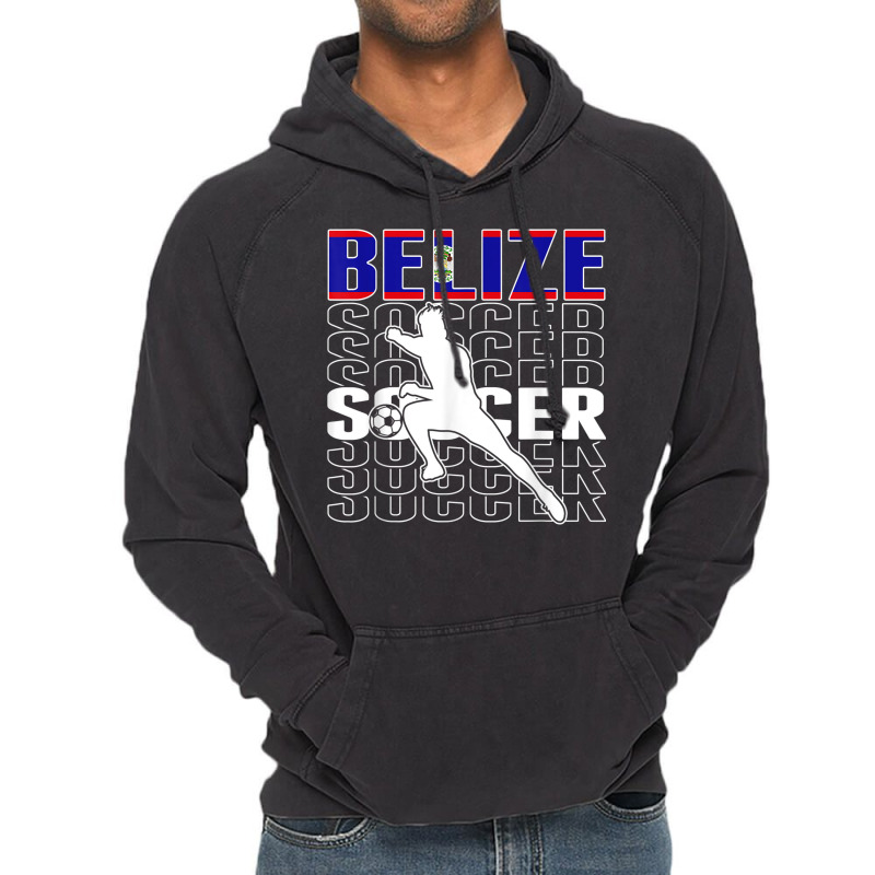 Belize Soccer Fans Jersey   Belizean Flag Football Lovers Vintage Hoodie | Artistshot