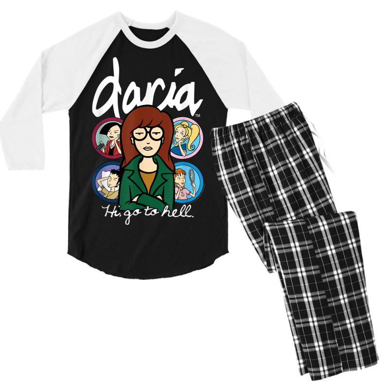 Daria Cast In Circles Men's 3/4 Sleeve Pajama Set | Artistshot