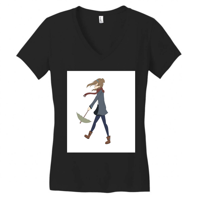 Dancing In The Rain (no Background) Classic Women's V-Neck T-Shirt by cm-arts | Artistshot