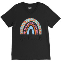 Be Kind Anti Bullying Unity Day Leopard Cheetah Rainbow V-neck Tee | Artistshot