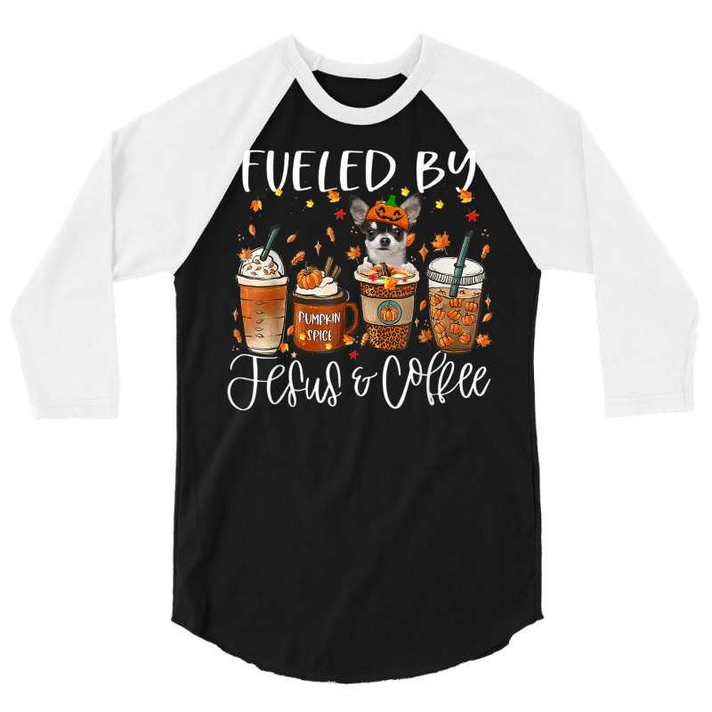 Fall Coffee Pumpkin Spice Latte Iced Autumn Chihuahua 3/4 Sleeve Shirt | Artistshot