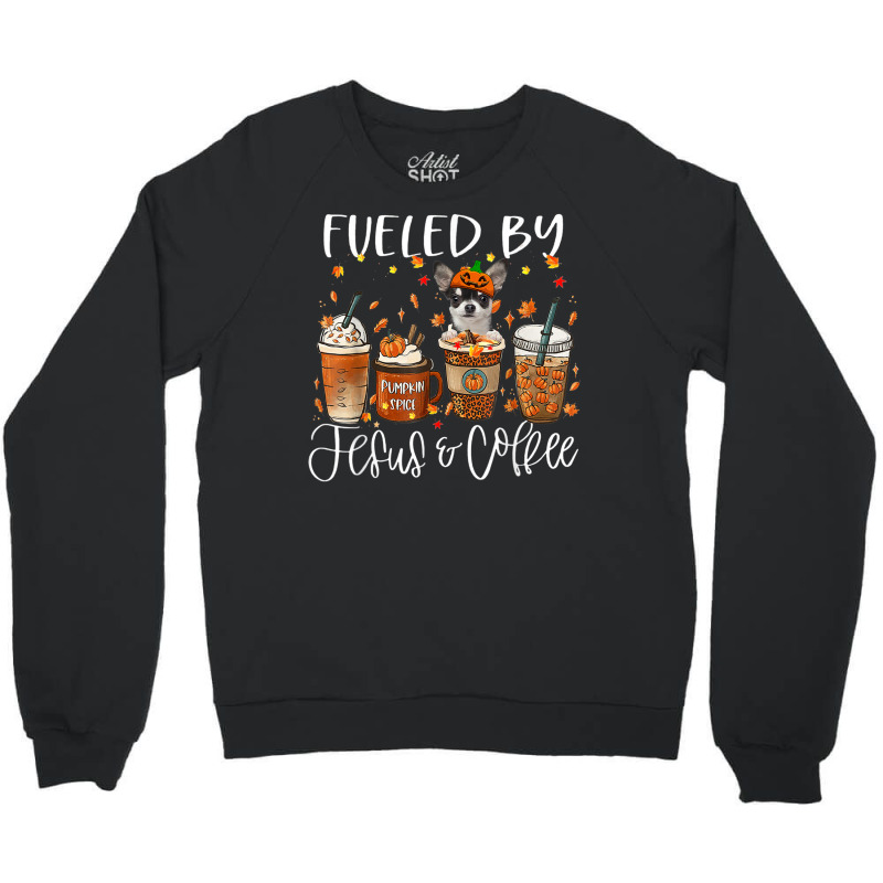 Fall Coffee Pumpkin Spice Latte Iced Autumn Chihuahua Crewneck Sweatshirt | Artistshot