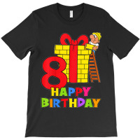 Kids 8 Years Old 8th Birthday Construction Worker Boy Children's Birth T-shirt | Artistshot