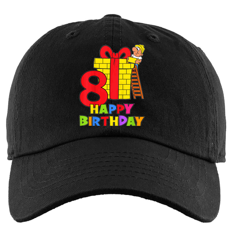 Kids 8 Years Old 8th Birthday Construction Worker Boy Children's Birth Kids Cap | Artistshot