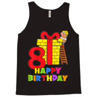 Kids 8 Years Old 8th Birthday Construction Worker Boy Children's Birth Tank Top | Artistshot