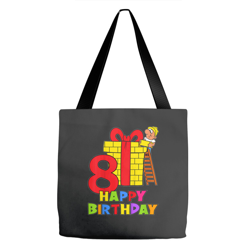 Kids 8 Years Old 8th Birthday Construction Worker Boy Children's Birth Tote Bags | Artistshot