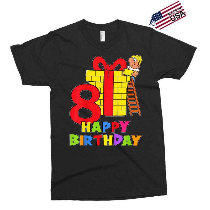 Kids 8 Years Old 8th Birthday Construction Worker Boy Children's Birth Exclusive T-shirt | Artistshot