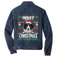 Border Collie Christmas Lights Dog Lovers Xmas Pajama Men Denim Jacket | Artistshot