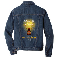 God Is Light In Him There Is No Darkness At All Men Denim Jacket | Artistshot