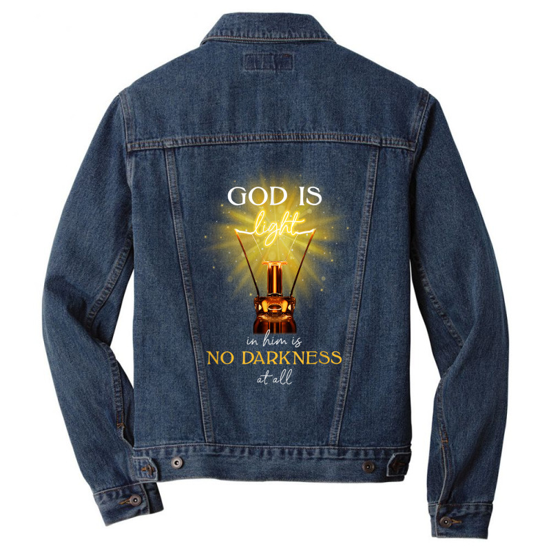 God Is Light In Him There Is No Darkness At All Men Denim Jacket | Artistshot