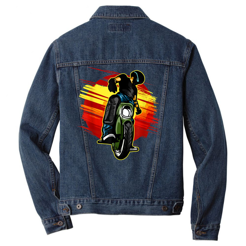 Cool Electric Unicycle Drivers Men Denim Jacket | Artistshot