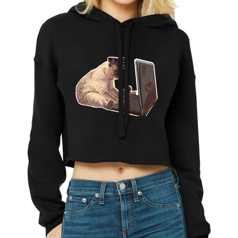 Kgb Cat Sticker Cropped Hoodie by macklinsampson | Artistshot