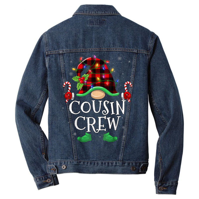 Cousin Crew Gnome Buffalo Plaid Family Christmas Pajama Men Denim Jacket | Artistshot