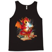 Cute Dragon Reading A Magic Book Fantasy Reader Tank Top | Artistshot