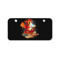 Cute Dragon Reading A Magic Book Fantasy Reader Bicycle License Plate | Artistshot