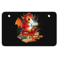 Cute Dragon Reading A Magic Book Fantasy Reader Atv License Plate | Artistshot