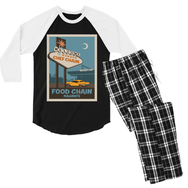 Food Chain Magnate Board Game Minimalist Travel Poster Style Gaming Ar Men's 3/4 Sleeve Pajama Set by cm-arts | Artistshot