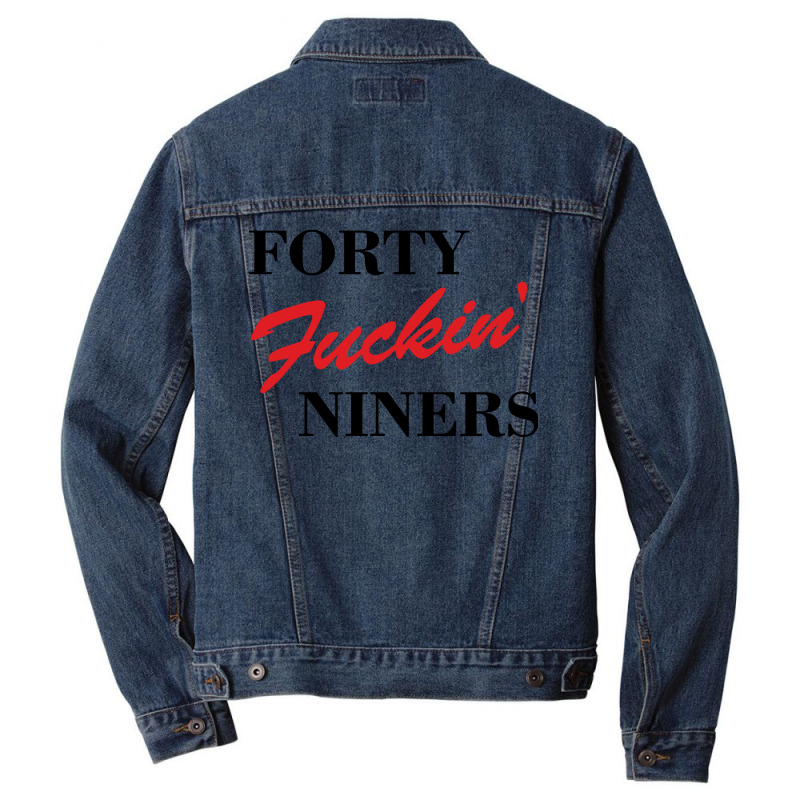 Forty Fuckin Niners Men Denim Jacket by Simmons Shop | Artistshot