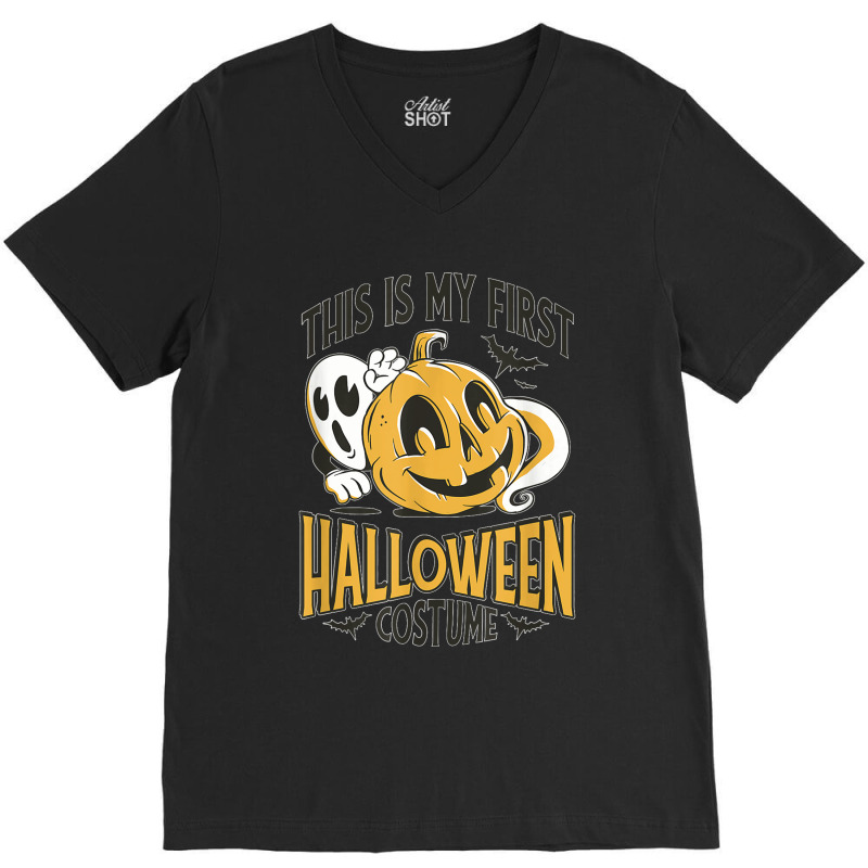 This Is My 1st Halloween Costume First Halloween 2022 Bats T Shirt Cop V-neck Tee | Artistshot