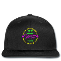 Ocean & Beach Galveston Island Texas Vacation Black T Shirt Printed Hat | Artistshot