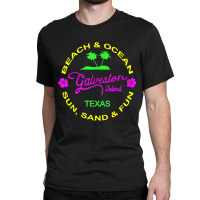 Ocean & Beach Galveston Island Texas Vacation Black T Shirt Classic T-shirt | Artistshot