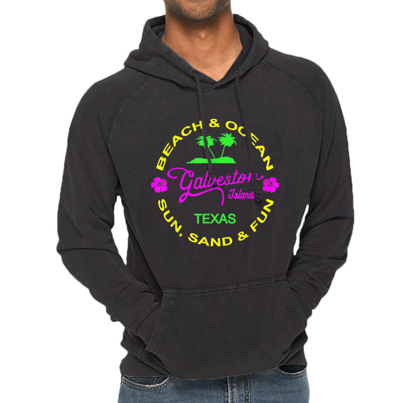 Ocean & Beach Galveston Island Texas Vacation Black T Shirt Vintage Hoodie by cm-arts | Artistshot