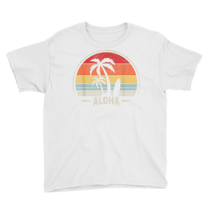 Vintage Retro Aloha Hawaii Hawaiian Island Palm Beach Surf T Shirt Youth Tee by cm-arts | Artistshot