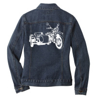 Sidecar Motorcycle  Vintage 3 Wheel Motorbike Tee T Shirt Ladies Denim Jacket | Artistshot