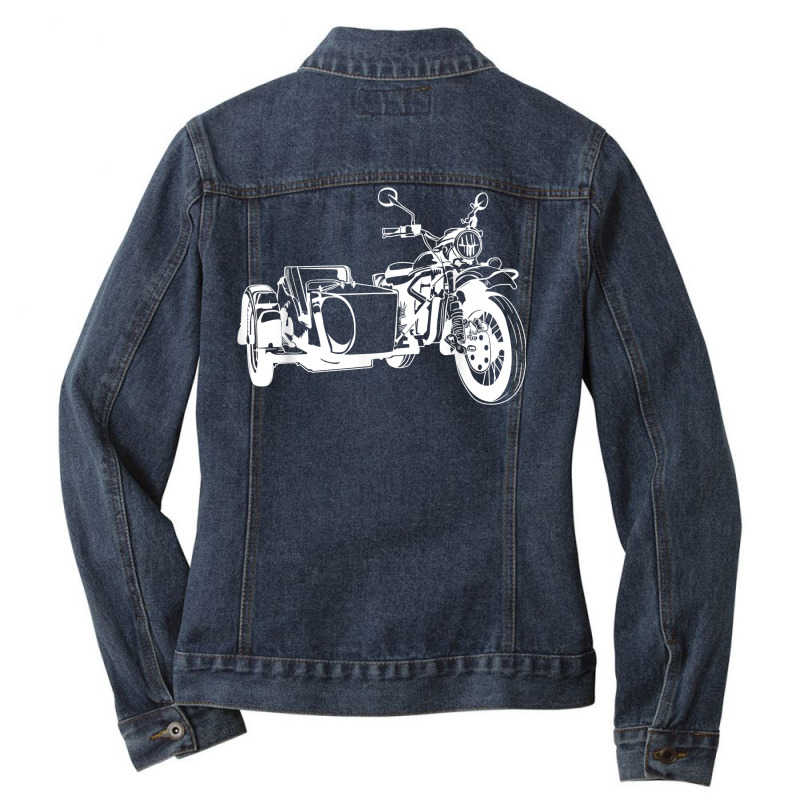 Sidecar Motorcycle  Vintage 3 Wheel Motorbike Tee T Shirt Ladies Denim Jacket by nuzhetanopo | Artistshot