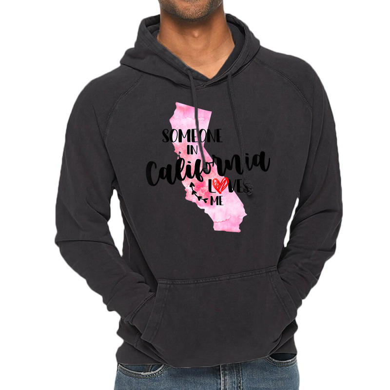 Kids Somebody In California Loves Me State Map Gift For Boy Girl Vintage Hoodie | Artistshot