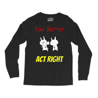 Slap Punch Act Right Funny Joke Rude Bunny T Shirt Long Sleeve Shirts | Artistshot