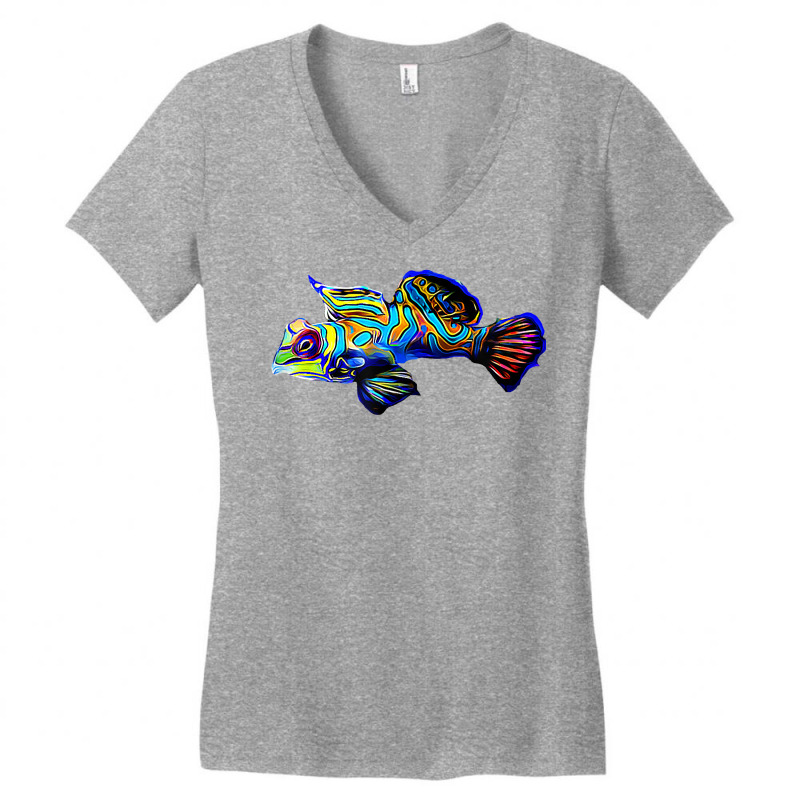 Mandarin Goby Dragonet Saltwater Reef Aquarium Fish Tank Women's V-Neck T-Shirt by cm-arts | Artistshot