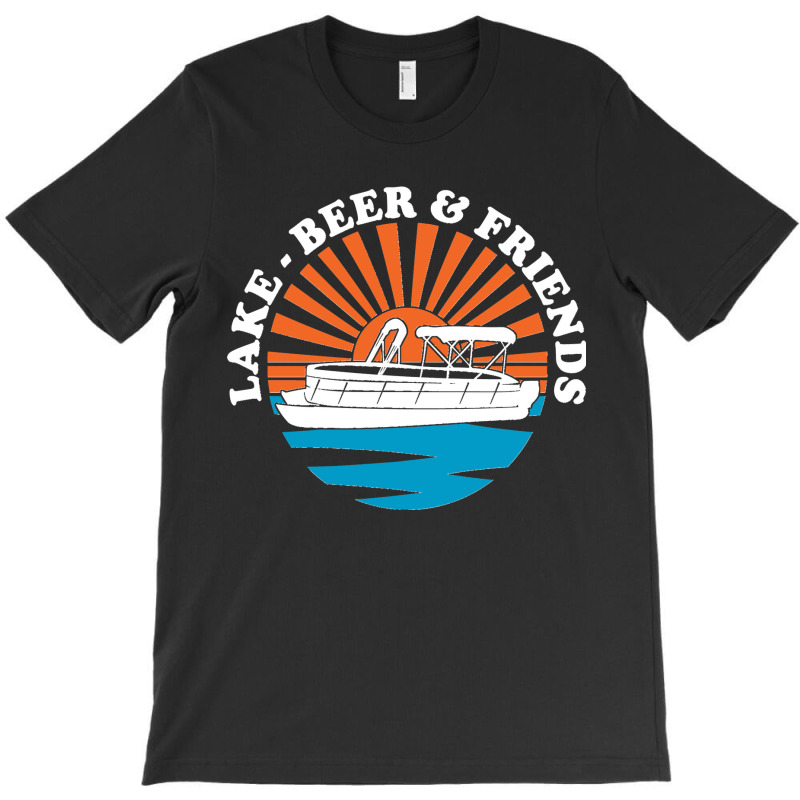 Lake Friends Boating Drinking Summer Pontoon Boat Dad Mom Long Sleeve  T-shirt | Artistshot