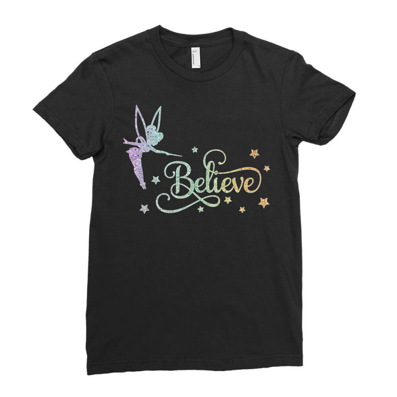 Tinkerbell Believe, Funny Tinkerbell,glitter Tinkerbell, Glitter Fairy Ladies Fitted T-Shirt by NataliaMata | Artistshot