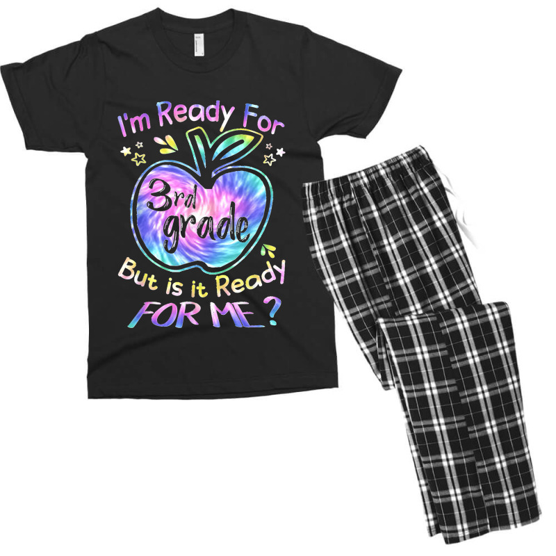 Ready For 3rd Grade Tie Dye Back To School Hello Third Grade Men's T-shirt Pajama Set | Artistshot