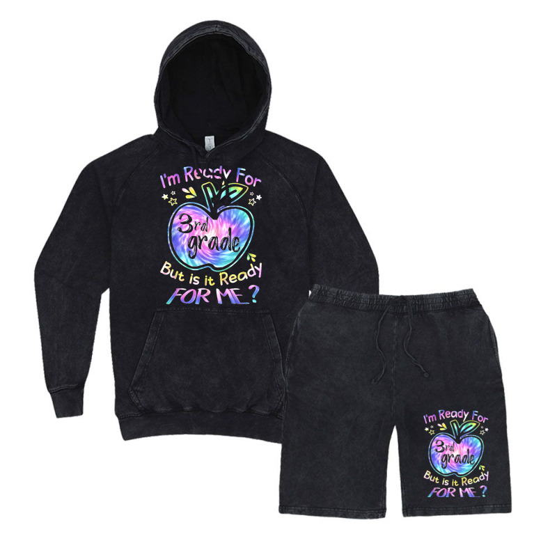 Ready For 3rd Grade Tie Dye Back To School Hello Third Grade Vintage Hoodie And Short Set | Artistshot