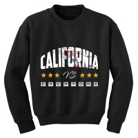 California Vs Everyone Road Map Style Long Sleeve T Shirt Youth Sweatshirt | Artistshot