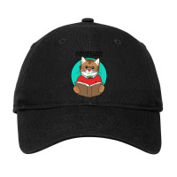 Curious Cats Visit The Library Adjustable Cap | Artistshot