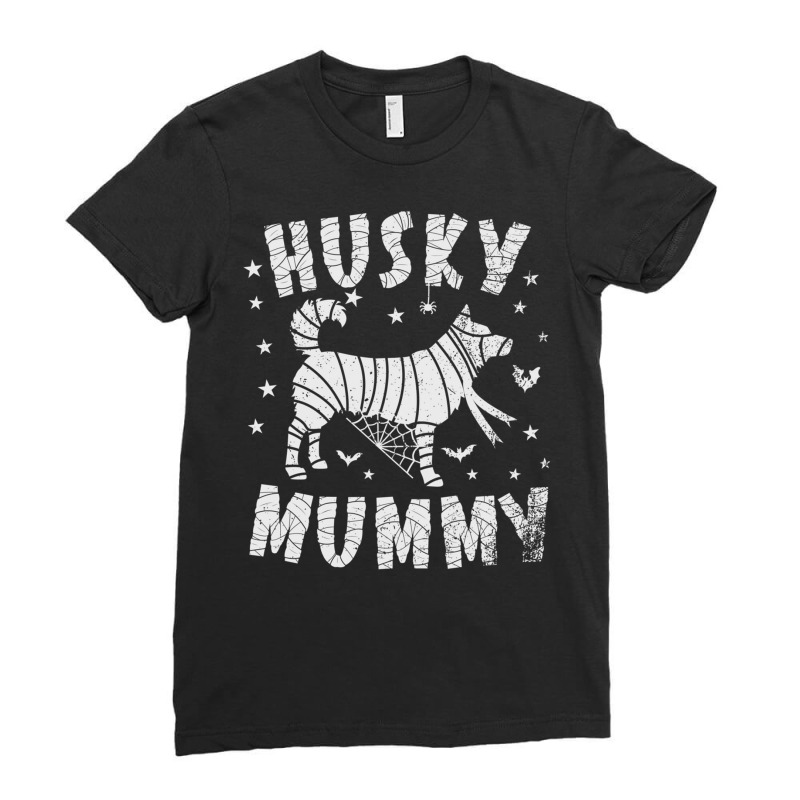 Siberian Husky Mummy   Halloween Sweatshirt Ladies Fitted T-Shirt by cm-arts | Artistshot