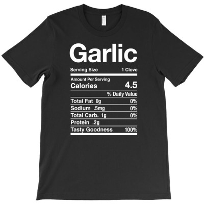 Garlic Nutrition Facts Food T-shirt Designed By Lotus Fashion Realm