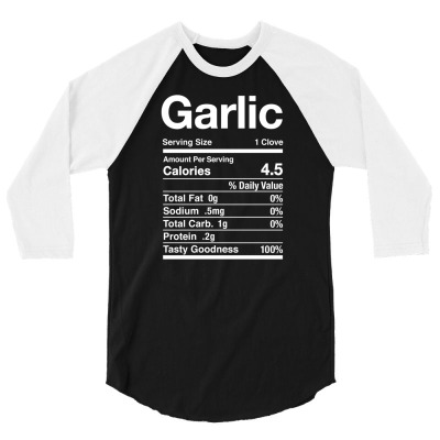 Garlic Nutrition Facts Food 3/4 Sleeve Shirt Designed By Lotus Fashion Realm
