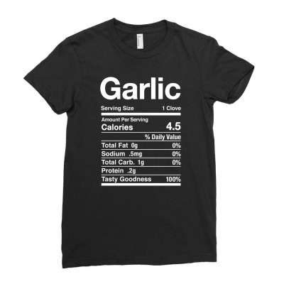 Garlic Nutrition Facts Food Ladies Fitted T-shirt Designed By Lotus Fashion Realm