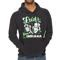 Lucky Indiana Shirt St Patricks Day Green Irish Party Gear Vintage Hoodie | Artistshot