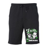 Lucky Indiana Shirt St Patricks Day Green Irish Party Gear Fleece Short | Artistshot