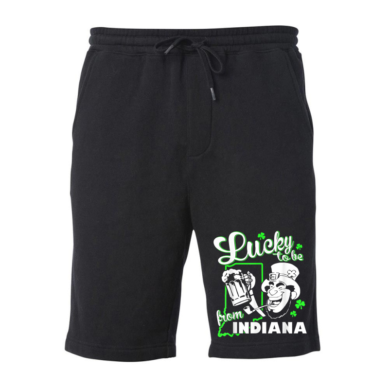 Lucky Indiana Shirt St Patricks Day Green Irish Party Gear Fleece Short | Artistshot